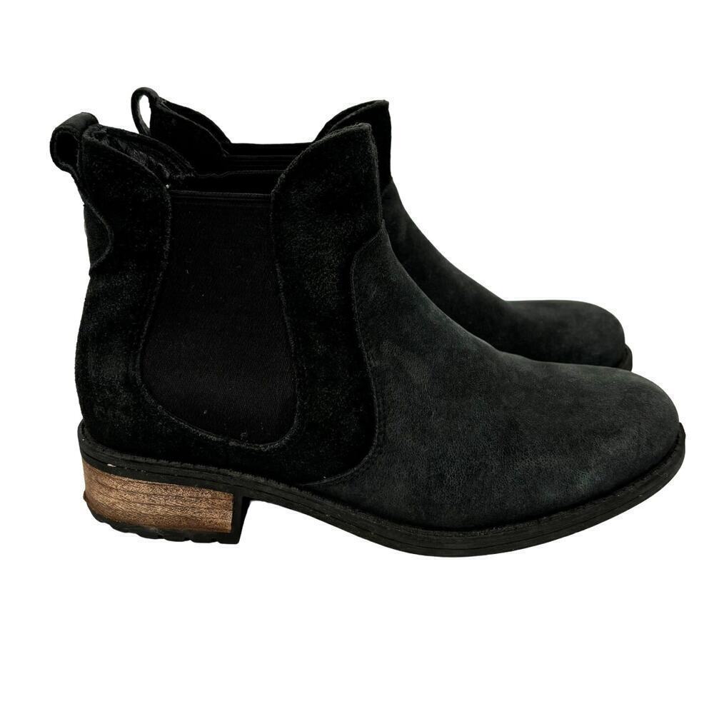 UGG Australia Bonham Chelsea Ankle Boots Suede Leather Waterproof Black Size 6